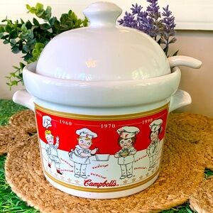 Campbell's Soup Tureen Bowl w/ Lid and Serving Spoon, 2001